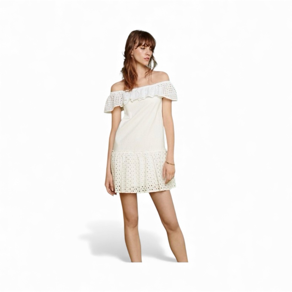 Rebecca Minkoff Celestine Off The Shoulder Eyelet Dress Size XS